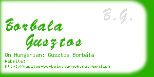 borbala gusztos business card